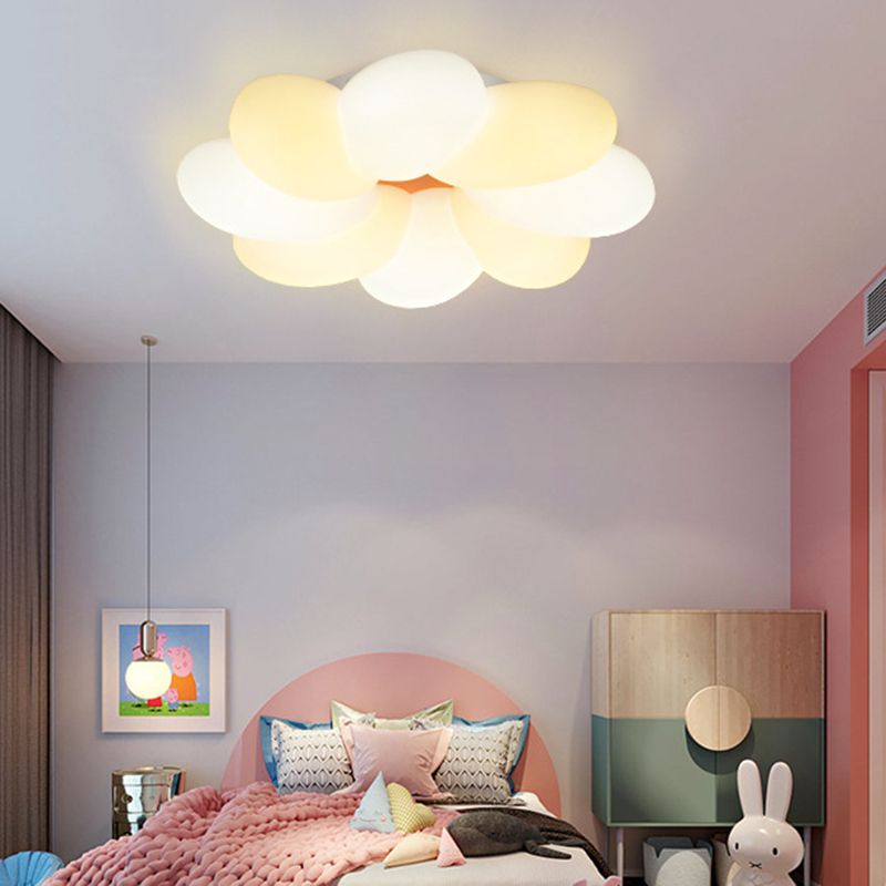 Flower Flush Mount Lighting 1 Light Plastic Kids Flush Ceiling Light Fixtures for Girls Bedroom