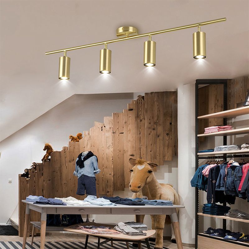 Lámpara de techo de riel cilíndrico Simple y moderna, luz de montaje empotrado de aluminio