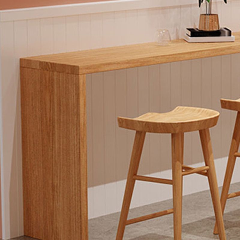 Luxurious Rectangle Pub Table Set 1/5/9 Pieces Wooden Counter Table with Backless Stools