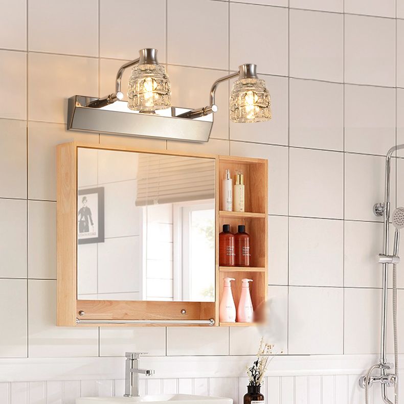 Geometric Vanity Lighting Modern Style Crystal 1 Light Vanity Wall Sconce