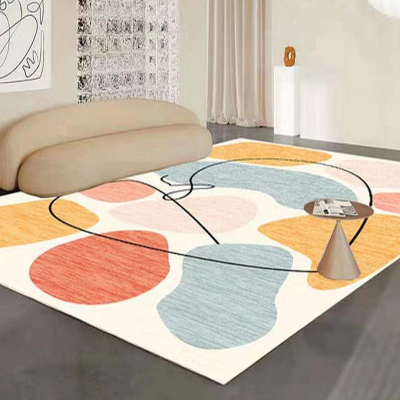 White Line Carpet Polyester Nordic Carpet Stain Resistant Carpet for Home Decor