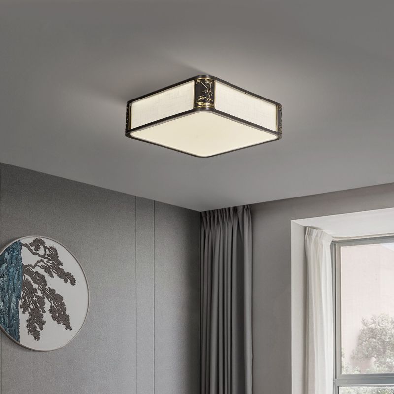 Metal Minimalism 1-Light Flush Mount Lamp Squared Flush Ceiling Light for Bedroom