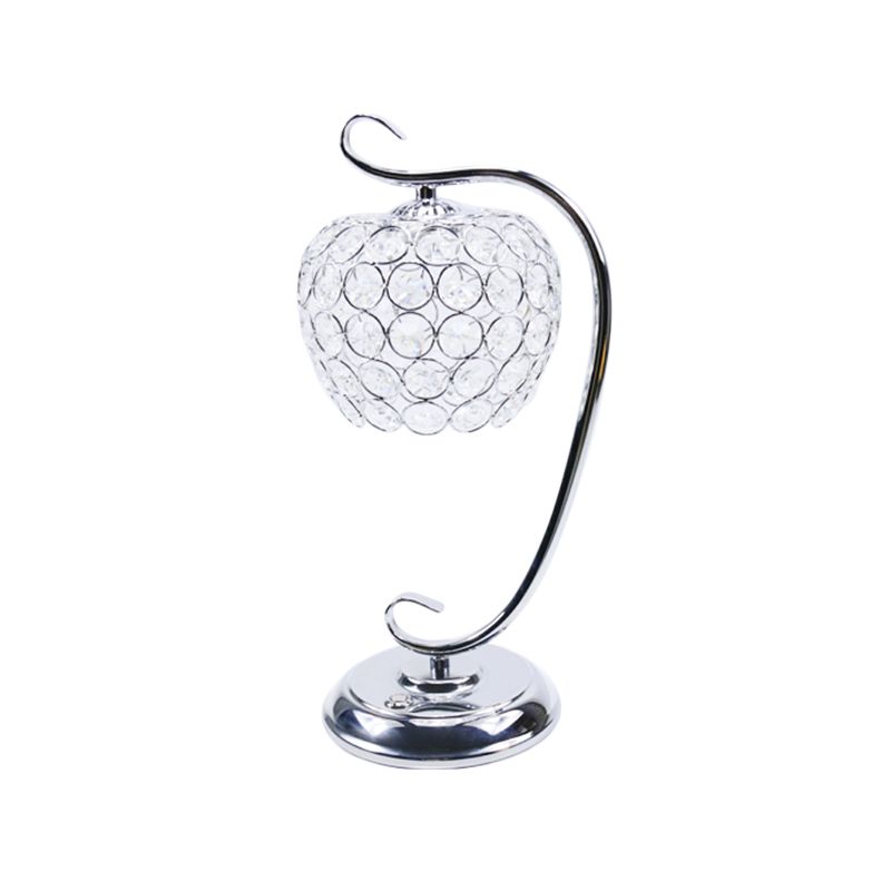 Klarer kristallgewölbter Nachtlicht traditioneller Wohnzimmer LED -Tischlampe mit Wirbelarm