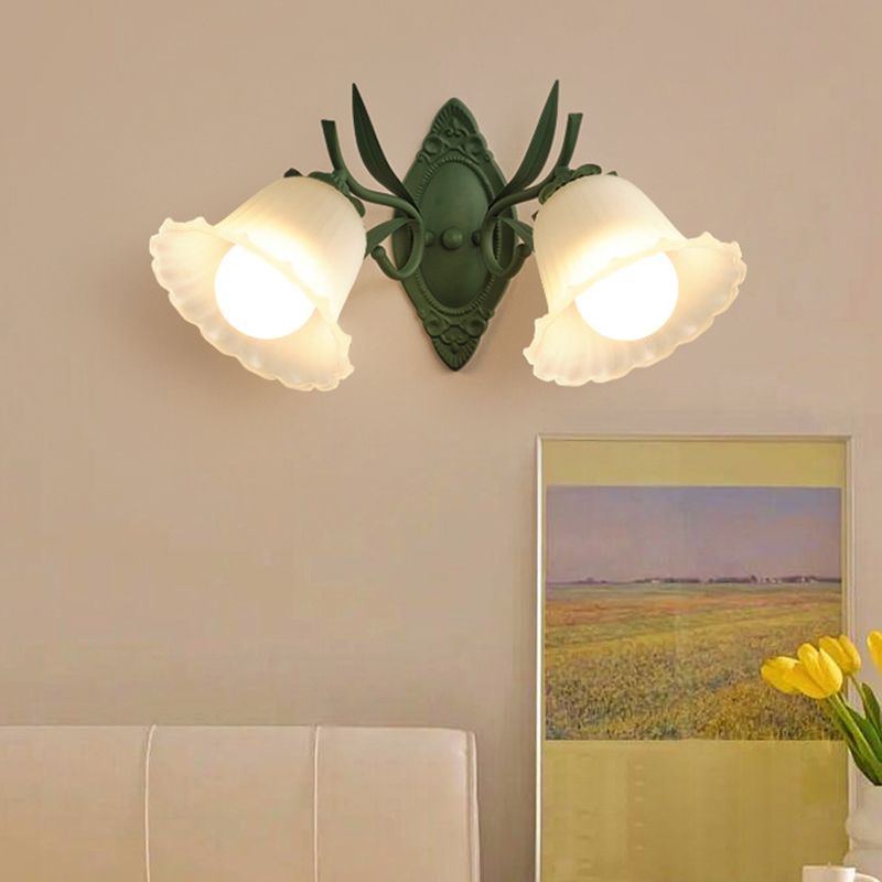 Modern Flower Shape Wall Light Sconces Glass Wall Lighting Fixtures for Bedroom