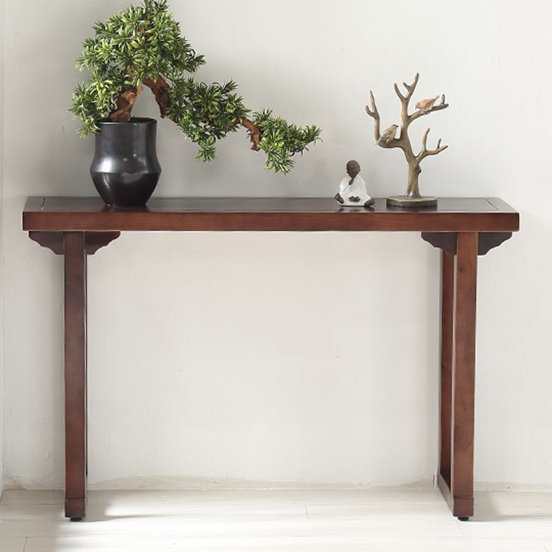 Walnut Console Table Solid Wood 9.84 inch Wide Console Sofa Table