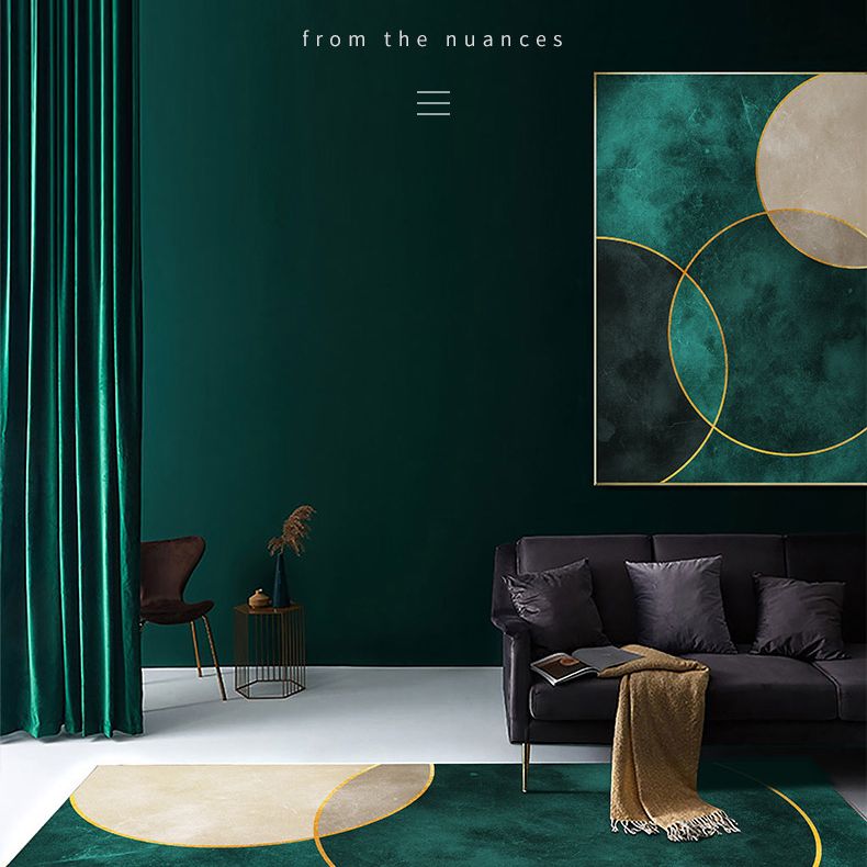 Luxury Geometric Lines Rug Multicolor Polyester Area Carpet Non-Slip Backing Rug for Living Room