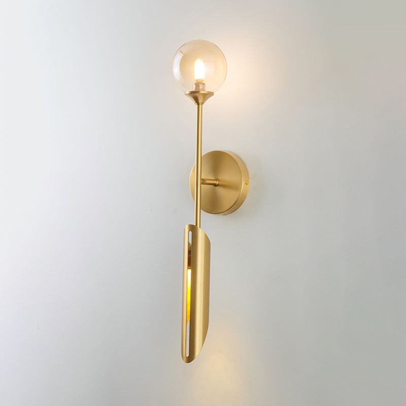 Modern Style Wall Sconce 2 Light Glass Globe Wall Sconce Lighting for Bedroom