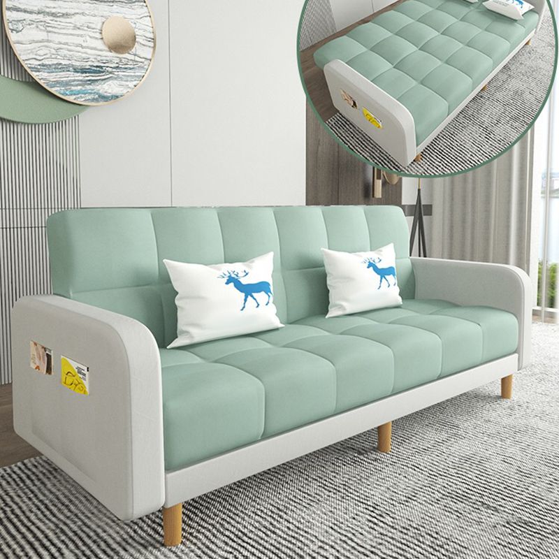 Square Arm Modern Sofa with Biscuit Back Storage Sofa for Living Room