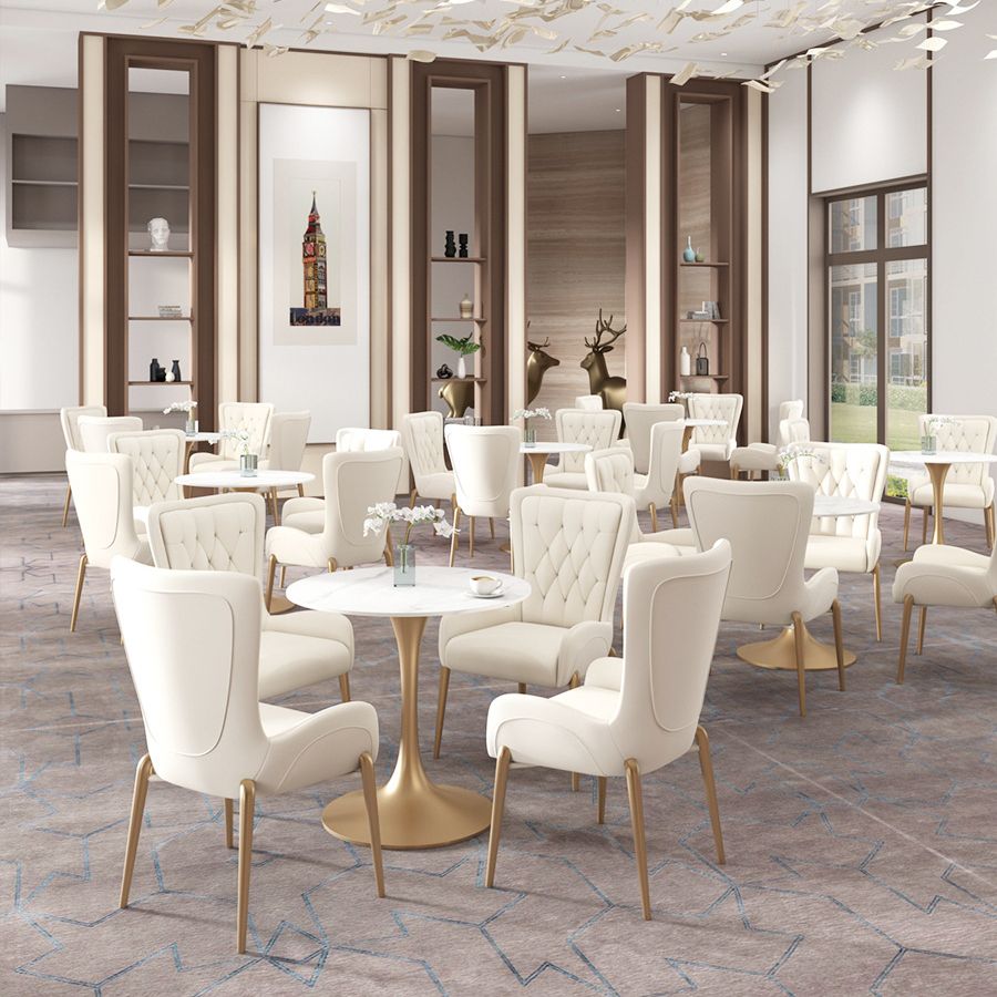 Modern 1/5 Pieces Dining Set Round Stone Dining Table for Dining Room Cafe