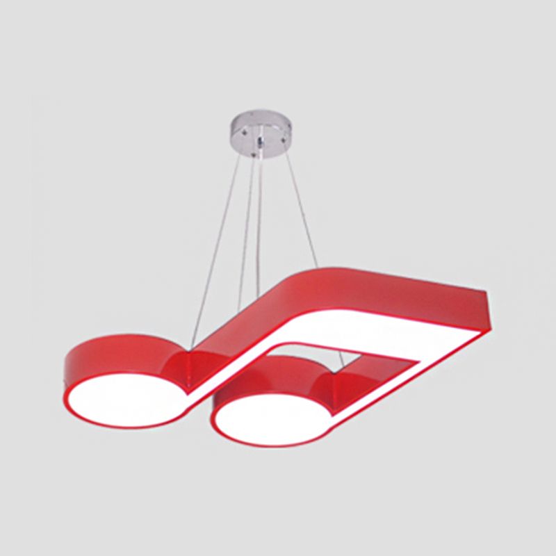 Acrylic Note Shaped Pendant Chandelier Creative LED Suspension Lighting Fixture for Dancing Room