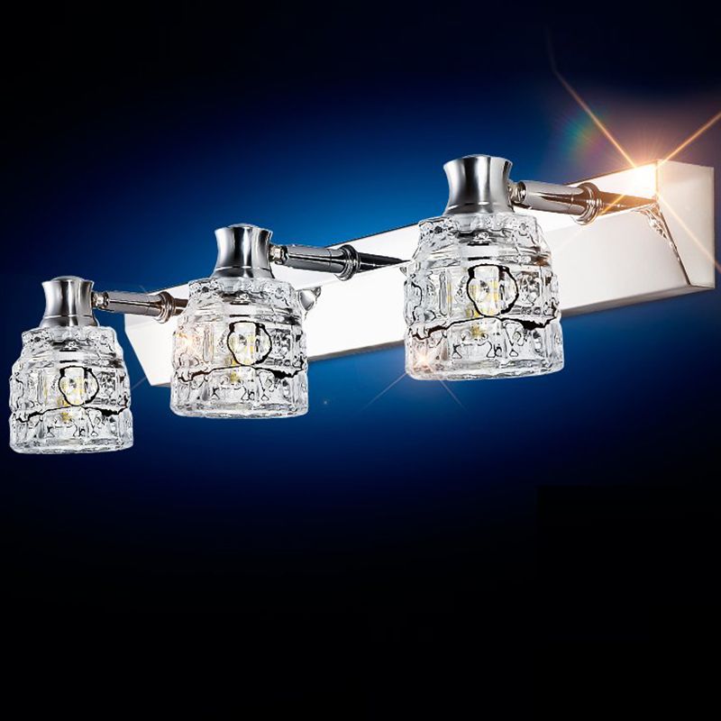 Makeup Mirror Light Modern Simple Stainless Steel Mirror Lamp Fixture for Bathroom Toilet