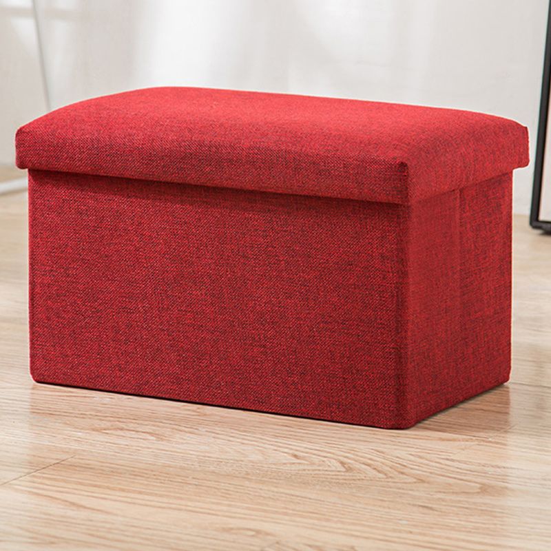 Modern Solid Color Ottoman Cotton Rectangle Ottoman for Living Room