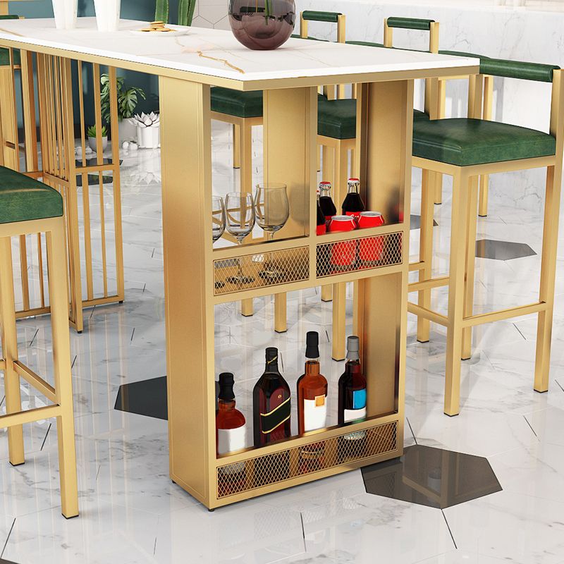 Rectangular Table and Stool Set 1/7 Pieces Modern Pub Dining Set