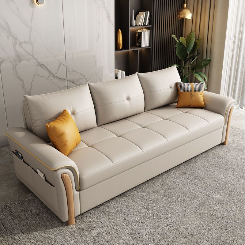 Stationary Stain Resistant Slipcovered Flared Arm 3-seat Seating