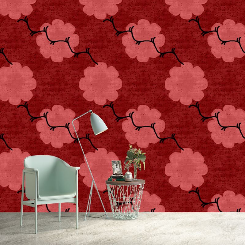 Botanical Pattern Mildew Illustration Wall Mural Horizontalt for Wall Decor