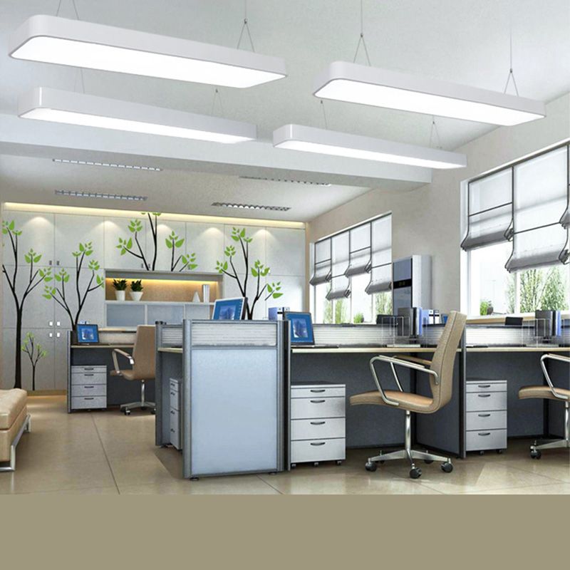 Modern Style LED Pendent Rectangle Suspended Lights for Conference Room