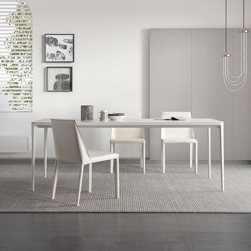 Contemporary Dinette Table Rectangle Stone Dining Room Table for Dining Room