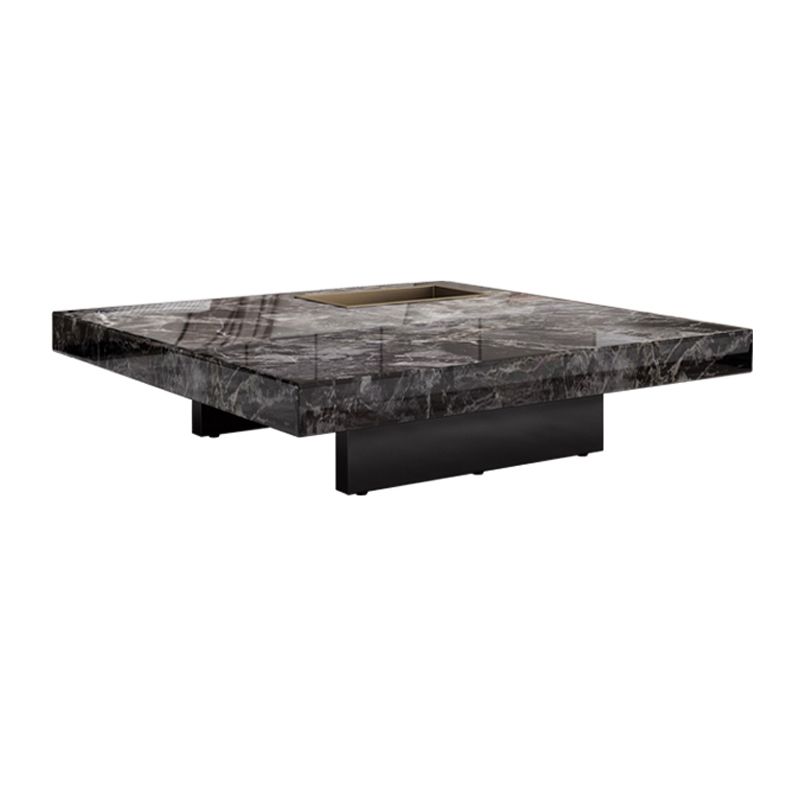 11"H Contemporary Coffee Table Black Slate Coffee Cocktail Table