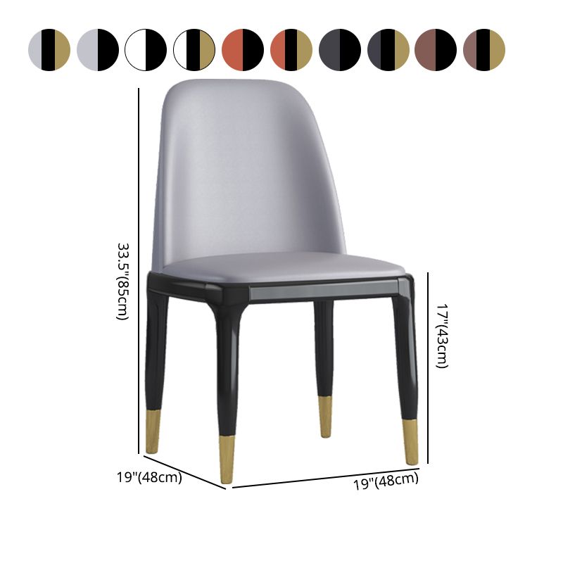 Industrial Rubberwood Parsons Side Chair Matte Finish Leather Dining Chair (Set of 2)