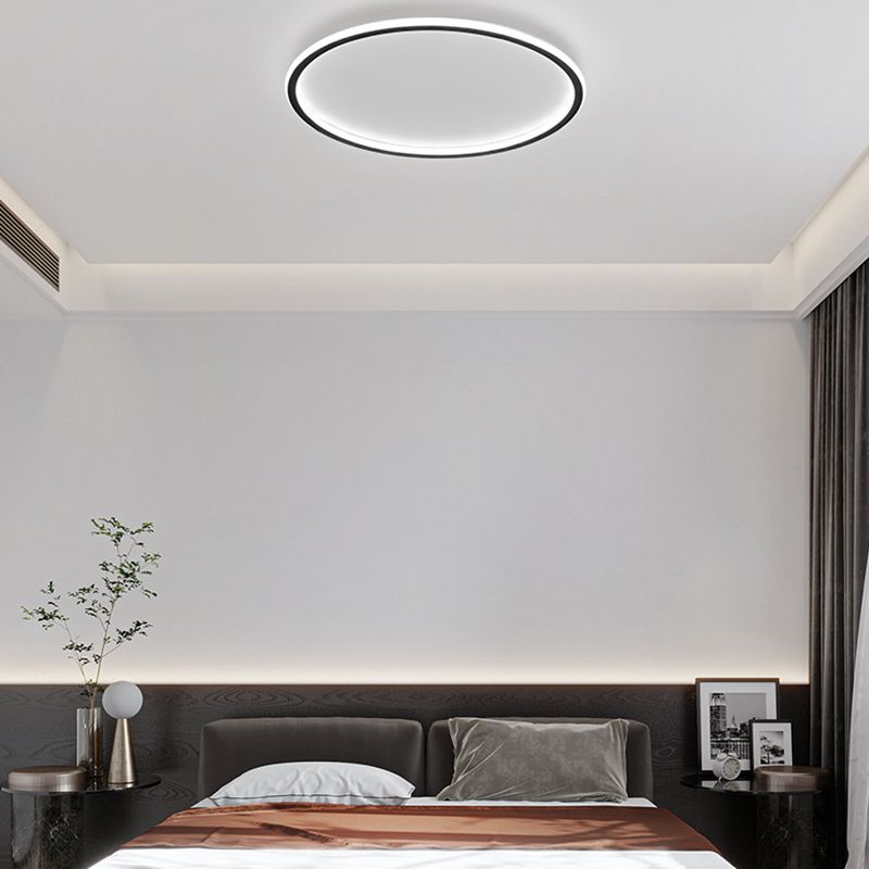 Plafonnier LED de simplicité moderne, montage circulaire en aluminium avec abat-jour en silicone