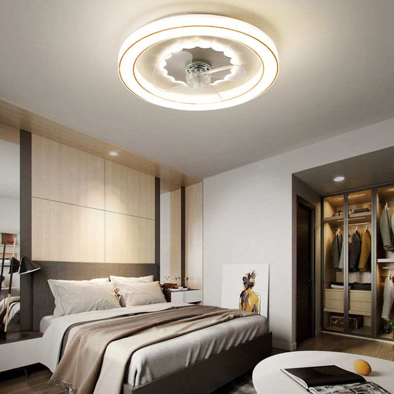 Kreisförmige Halbflush Mount Light Einfachheit Acryl Schlafzimmer LED Deckenventilator Licht
