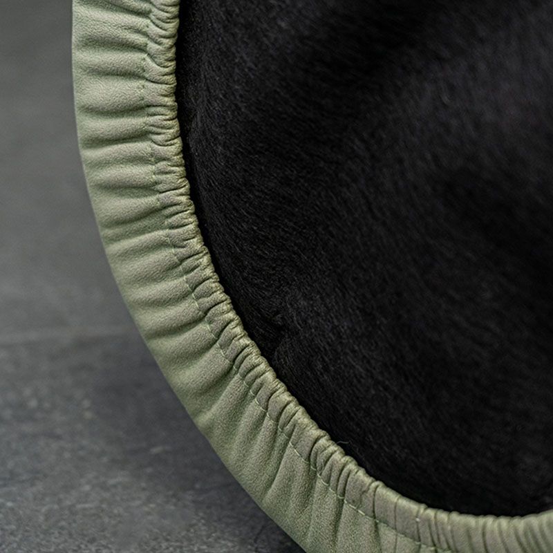 Glam Ottoman Velvet Upholstered Solid Color Tear Resistant Round Ottoman