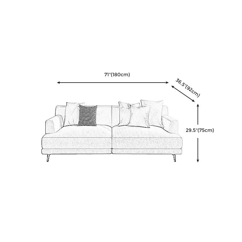 Stain Resistant Stationary Living Room Recessed Arm Standard Seating