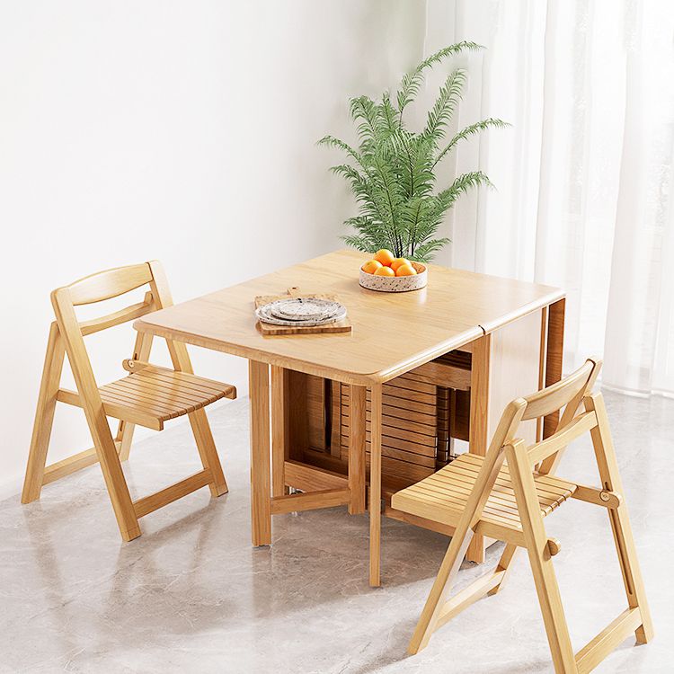 Mid-Century Modern Dining Table Rubberwood Drop-Leaf Dining Table(only table)