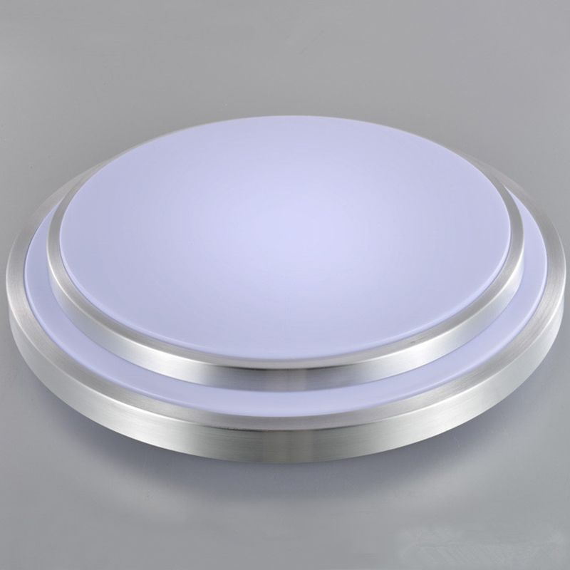 Luces de techo de montaje en superficie LED circulares de estilo moderno Luz de techo empotrada de aluminio en plata