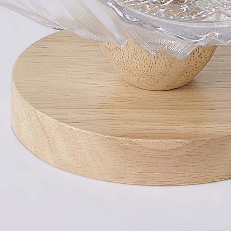 Wood Geometric Shape Flush Light Modern Style 1 Light Flush Mount Ceiling Lights in Brown