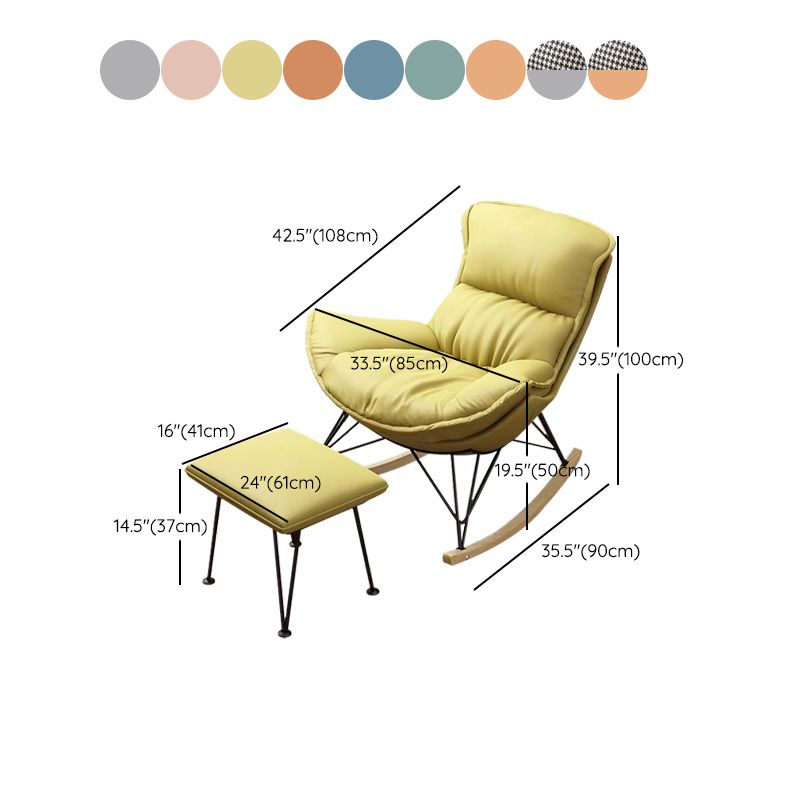 Modern Rocking Chair Ottoman Detail Indoor Rocker Chair with Removable Cushions