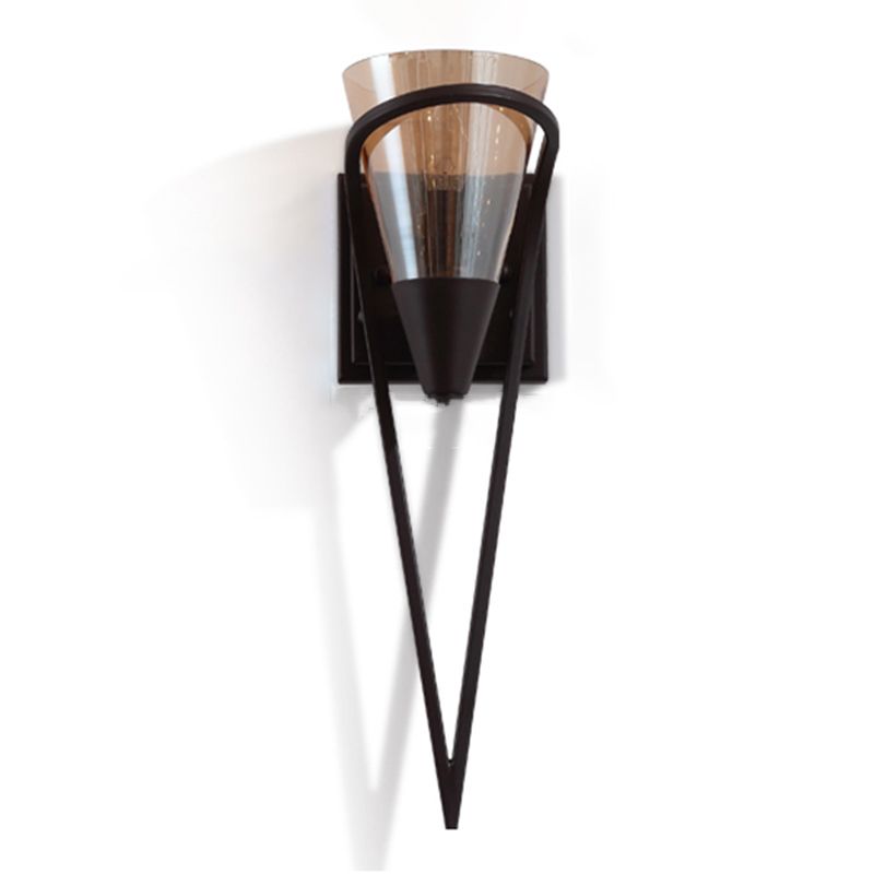 1 Light Cone Wall Mounted Light Fixture Industrial Style Glass Wall Lighting Ideas Lights