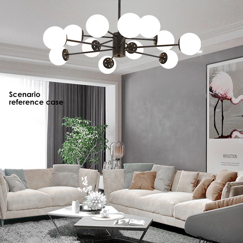 Globe Chandelier Lighting Multi-Head Suspension Pendant Lamps for Living Room