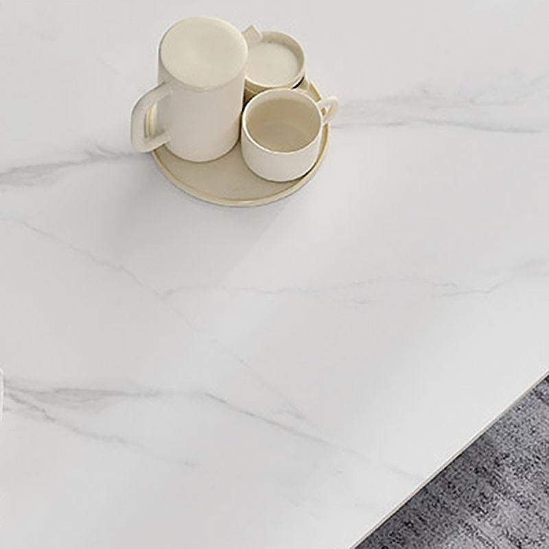 Slate Rectangular Coffee Table Open Shelf Minimalist Coffee Table