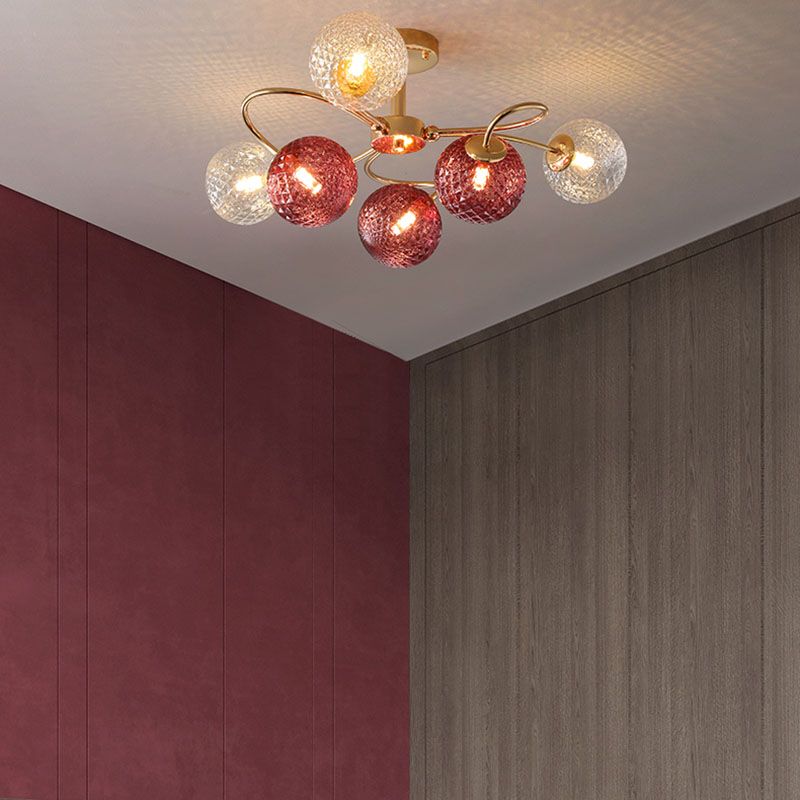 Nordic Style Ceiling Light Colorful Ball Shape Shade Ceiling Lamp for Living Room