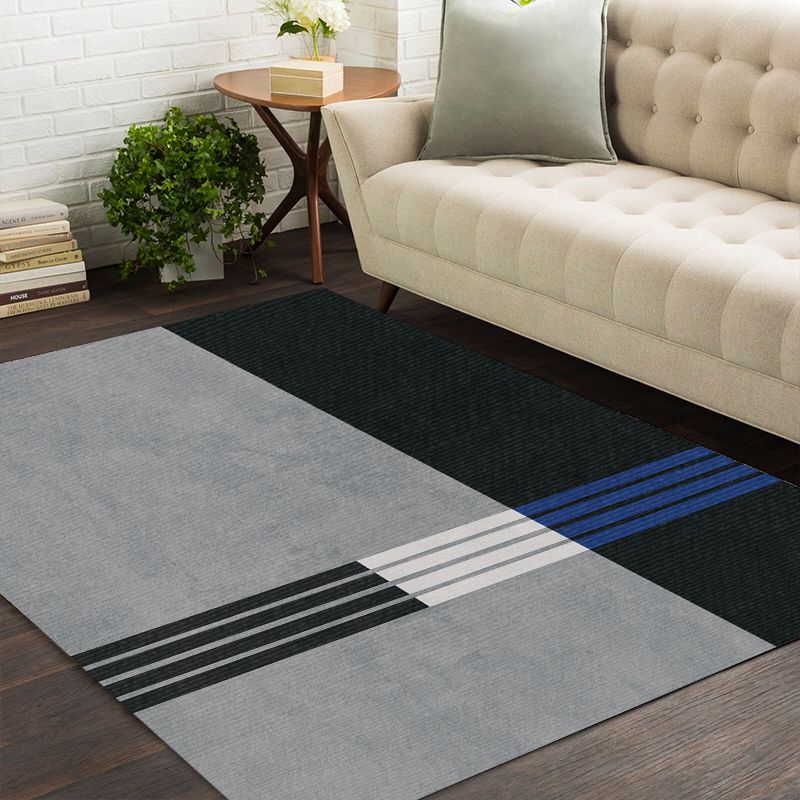 Tapis de zone moderne bleu bloc de couleur tapis de zone en Polyester tapis de support antidérapant pour la décoration intérieure