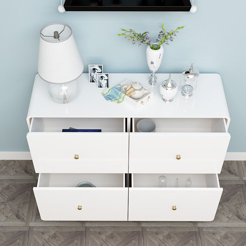 Wood 4 - Drawer Accent Chest Modern 34.6-Inch High Simple Storage Chest