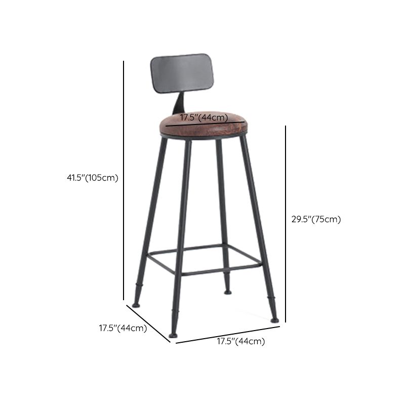 Contemporary Style Counter-height Stool Living Room Bar Stool with Metal Legs