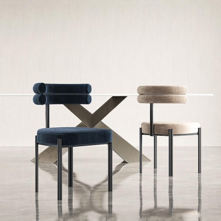 Contemporary Velvet Armless Side Chair Matte Finish Open Back Dining Chair