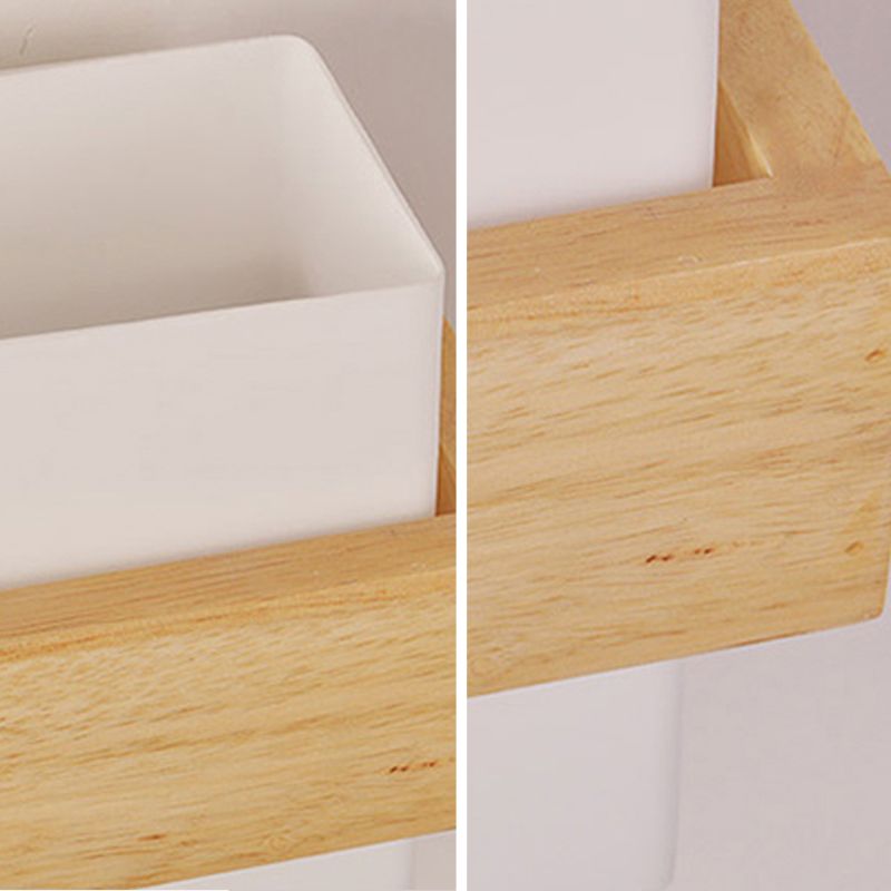 Modern Style Rectangular Wall Sconce Lights Wood 1 Light Wall Mount Lighting