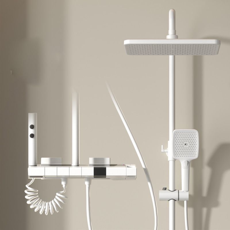 Wall Mount Shower Set Square Shower Arm Adjustable Spray Pattern Shower Set