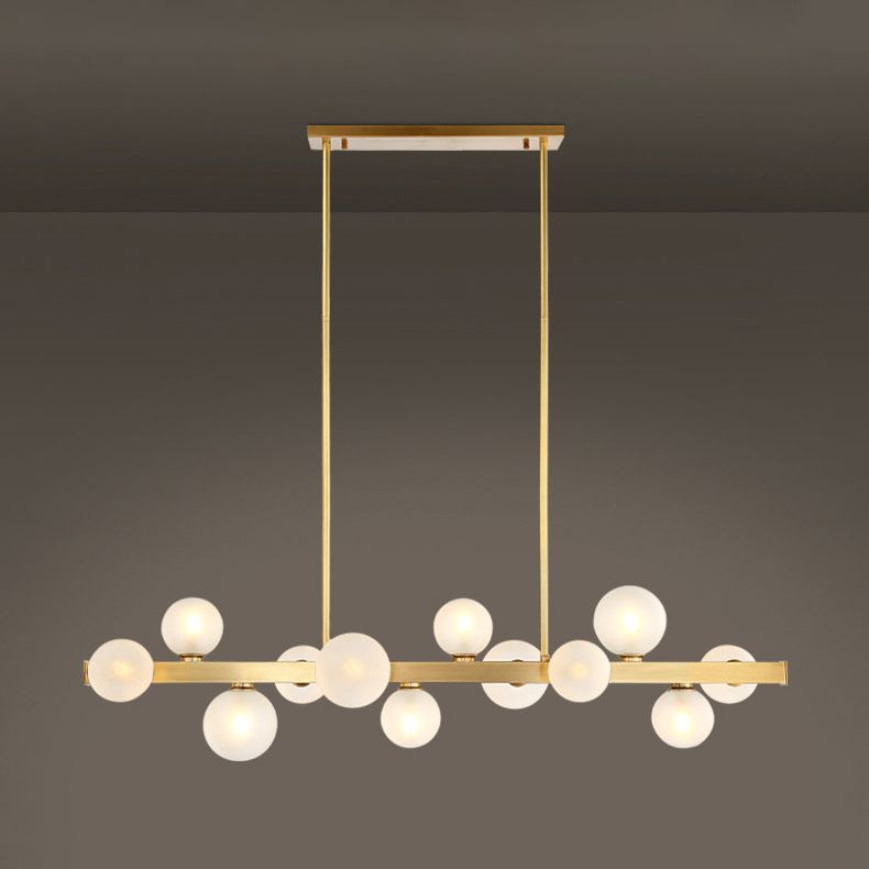 Modern Pendant Chandelier Globe Island Lighting Ideas Glass Island Ceiling Light in Gold