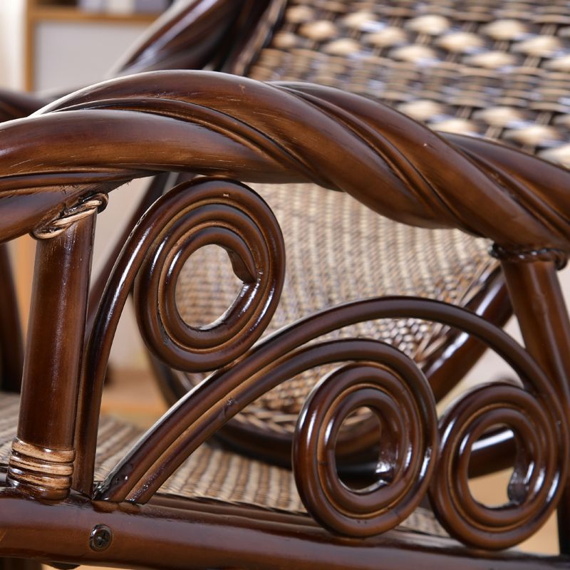 Modern Wicker Rocking Chair in Brown Rocker Chair for Living Room