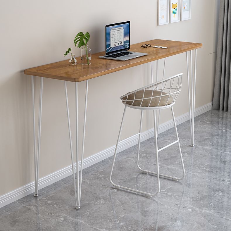 Wood Bar Dining Table Modern Rectangle Bar Table with Four Legs base for Dining Room