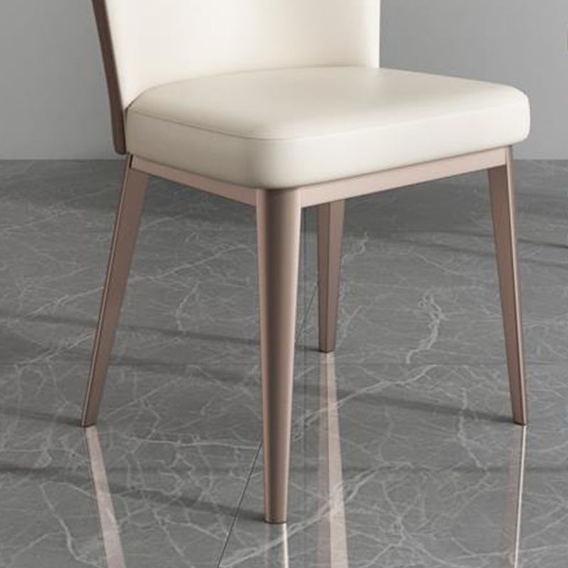 Modern Side Chair Metal Solid Back Dining Room Chair for Kitchen