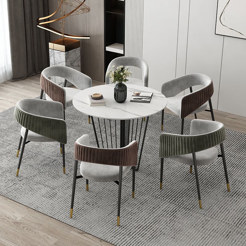 Modern Sintered Stone Dining Table 1/2/5/7 Pieces Round Dining Table Set