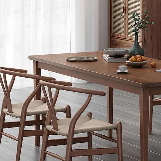 Modern 1/2/4/5 Pieces Rectangle Dining Set Solid Wood Kitchen Table with Chairs