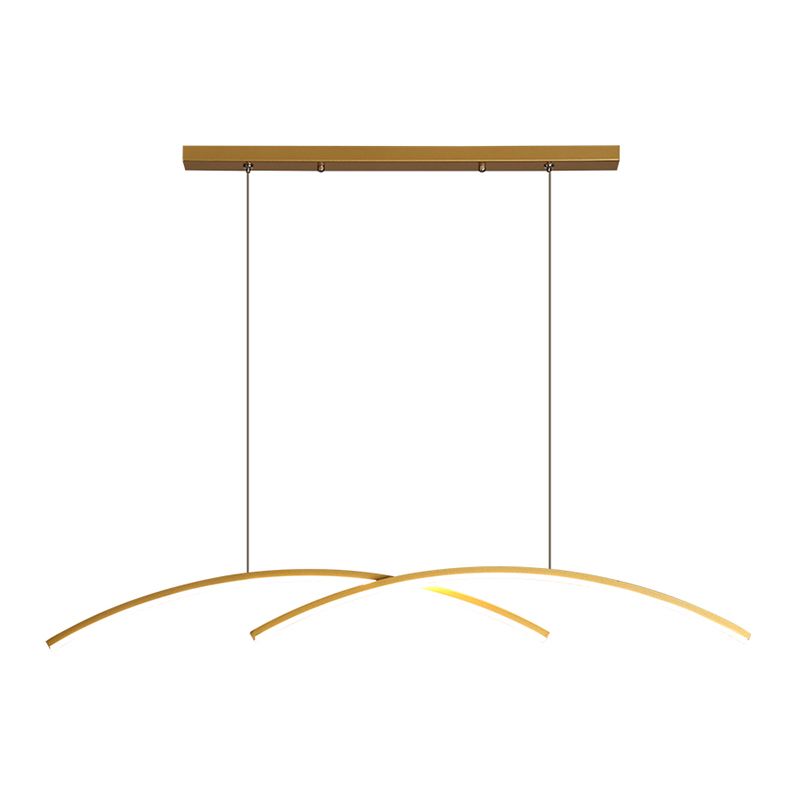 Contemporary Island Light Linear Metal 2 Light Island Lights for Kitchen