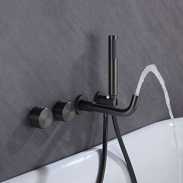 Wall Mounted Metal Tub Filler Low Arc Rotatable Tub Faucet Trim