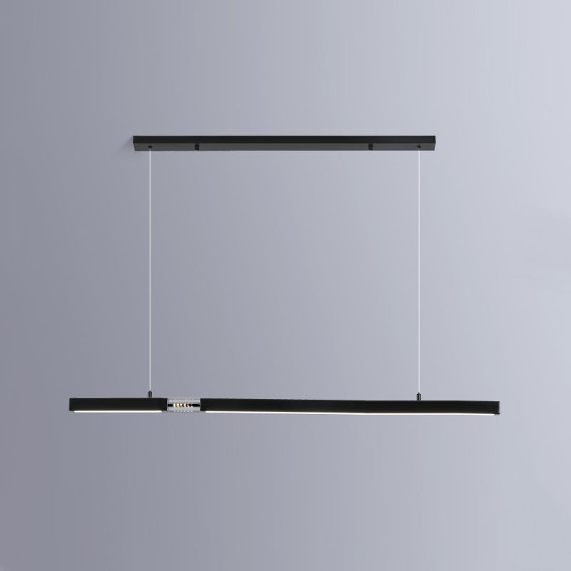 Moderne Rechteckinselinsel Kronleuchter 1-Licht-LED-Anhänger Beleuchtungskörper mit Kristall